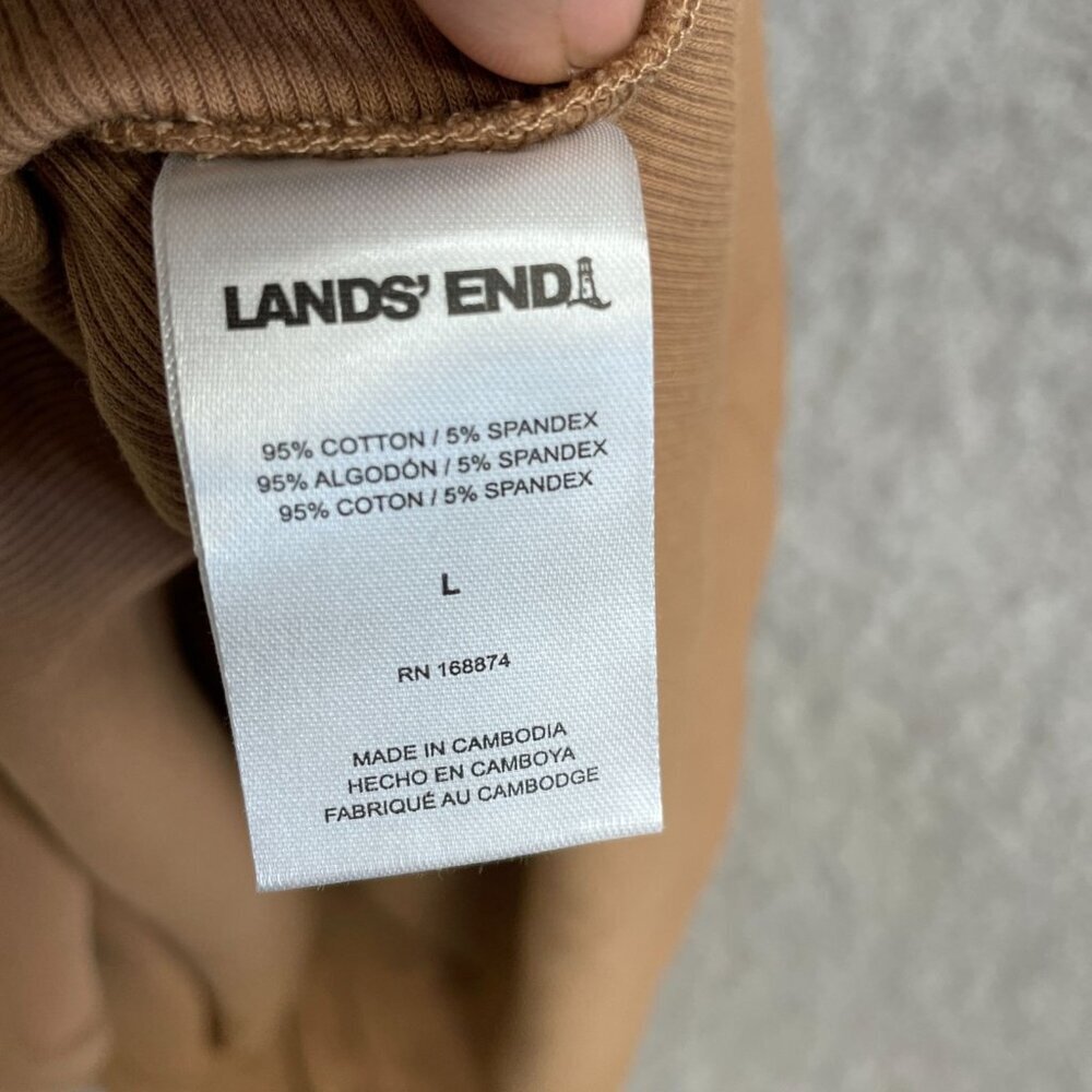 NEW Lands' End Women's Size L Sleeveless Rib Knit Midi Dress Brown - Picture 9 of 13